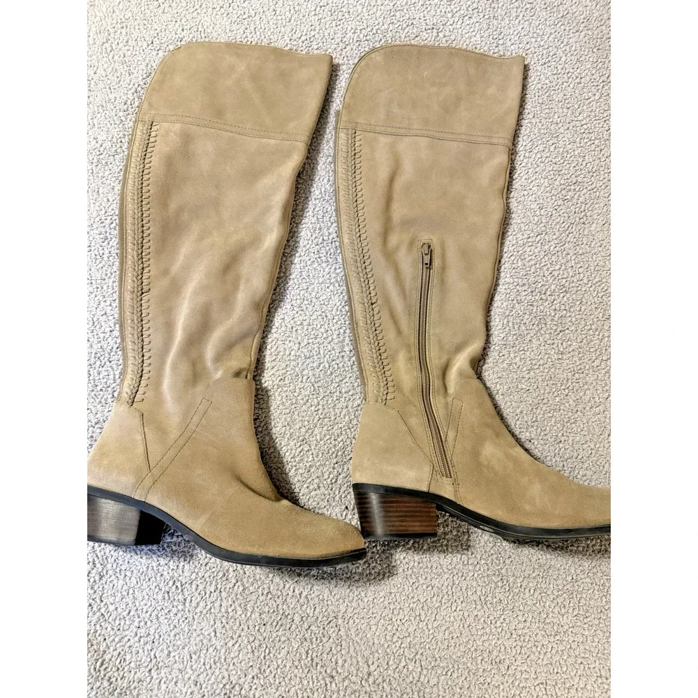 Vince Camuto Bendra Over-The-Knee Tall Boot Tan Suede Size 9.5M